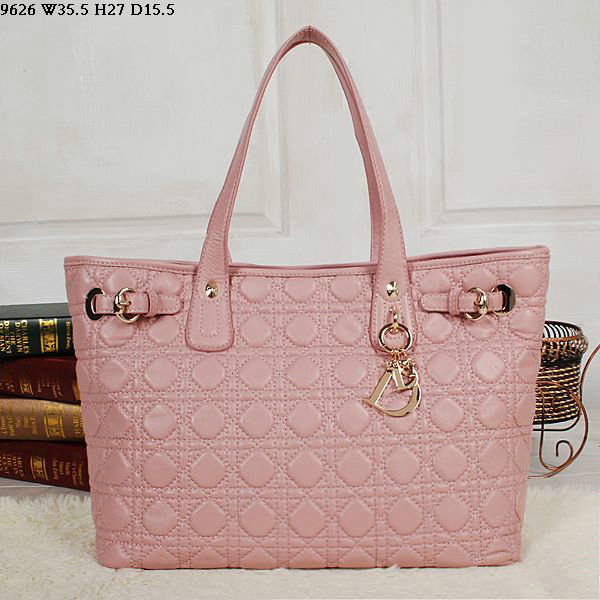 dior soft tote purse lambskin leather 9626 light pink - Click Image to Close